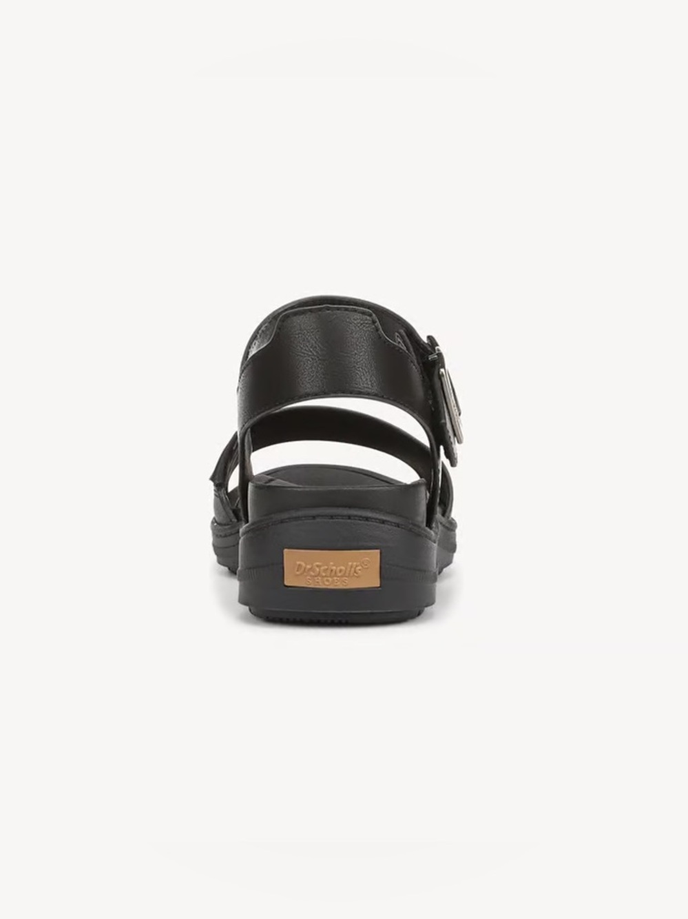 Dr. Scholls Women's Time Off Sky Sandal black 7.5 black leather strappy shoes - Picture 5 of 15